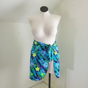 Vintage Jantzen Floral Wrap Skirt Swimsuit Bathing Suit